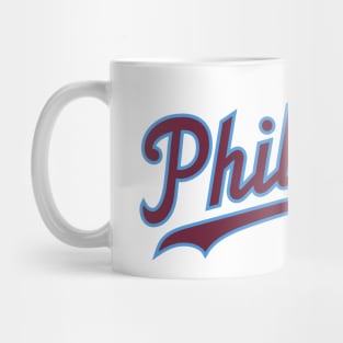 Philly Script - White/Burgundy Mug